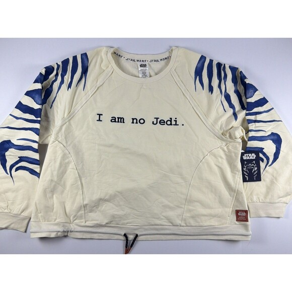 Her Universe Tops - Disney Star Wars Ahsoka I AM NO JEDI Ashley Eckstein Cream Pullover Size 3X NWT